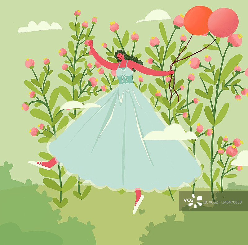 女孩与花6图片素材