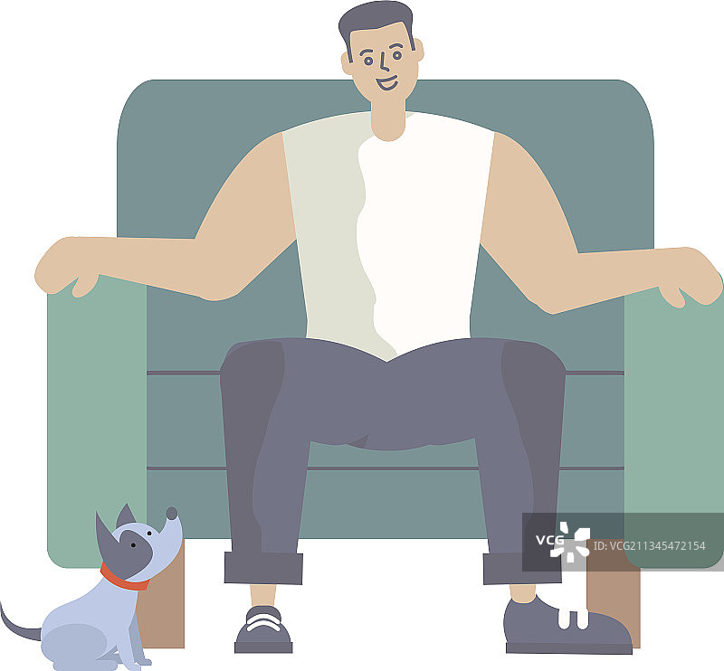 卡通人物男人扁平风格简约现代图片素材