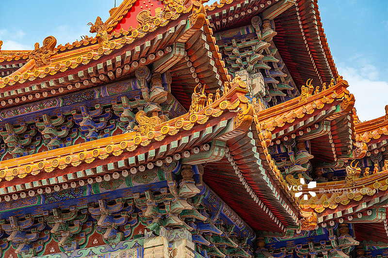 故宫角楼古建筑飞檐局部特写图片素材