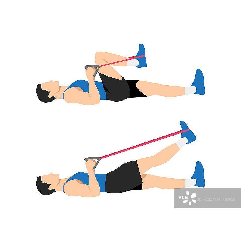 阻力带腿部伸展运动图片素材