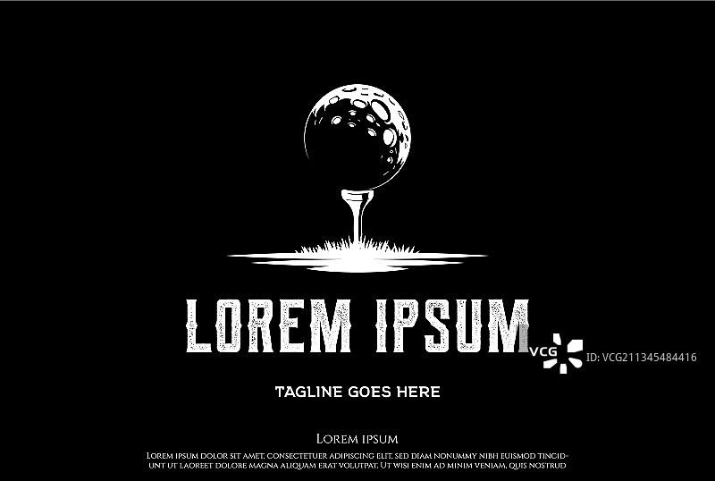 复古月亮高尔夫运动俱乐部标志图片素材