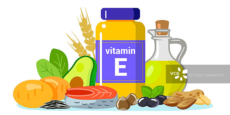 含生育酚的维生素E食物，健康饮食图片素材