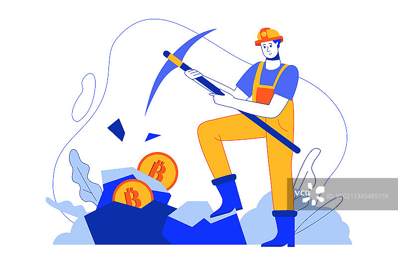加密货币挖掘Web概念图片素材