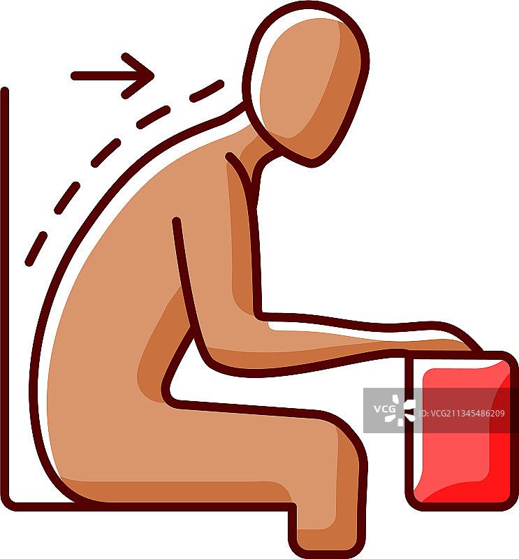 前倾坐姿RGB颜色图标图片素材