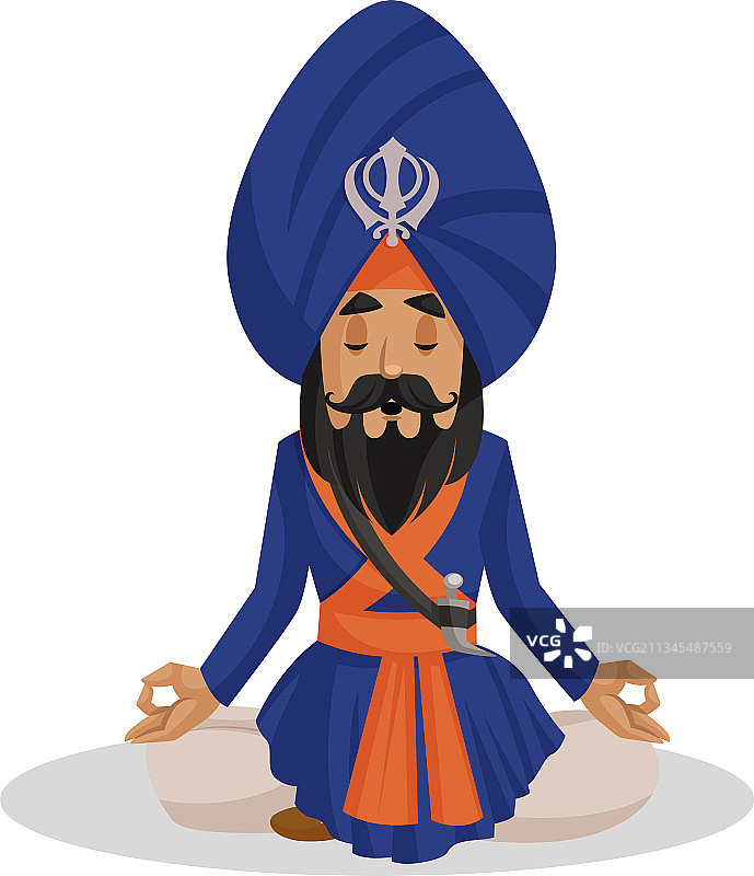 旁遮普锡克教勇士卡通人物图片素材