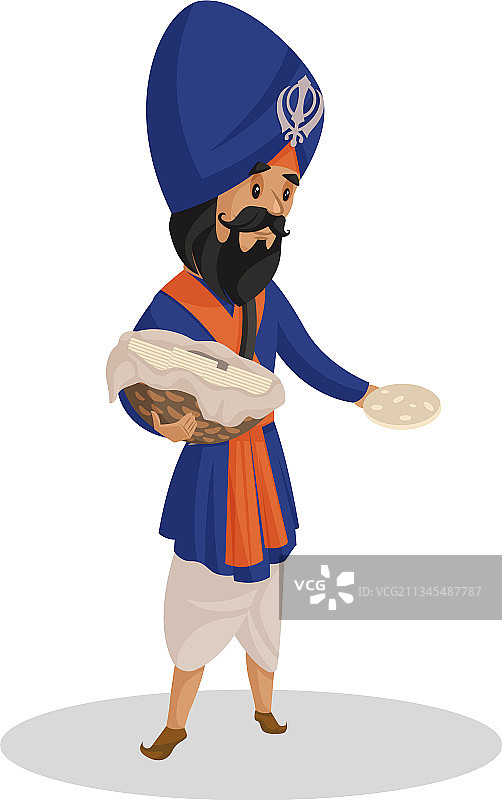 旁遮普锡克教勇士卡通人物图片素材