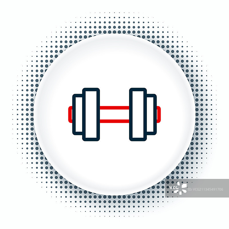 白色背景上的哑铃线条图标图片素材