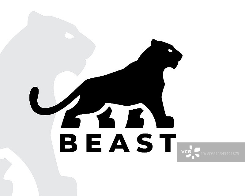 老虎轮廓标志图片素材