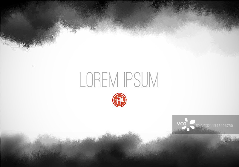 留白抽象水墨画图片素材