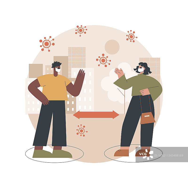 社交疏离抽象概念图片素材