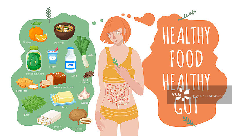 有益肠道健康的顶级食品图片素材