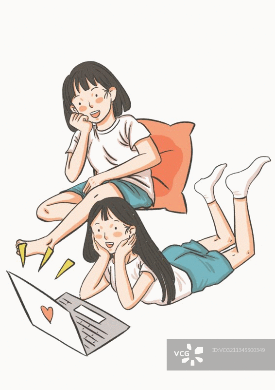 可爱小闺蜜图片素材