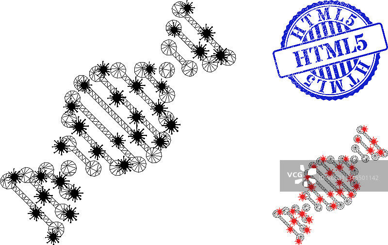 DNA分子网格线框象形图图片素材