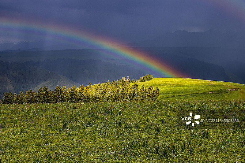 草原彩虹图片素材