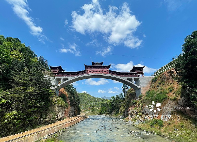 南平市政和县白茶小圳观光桥图片素材