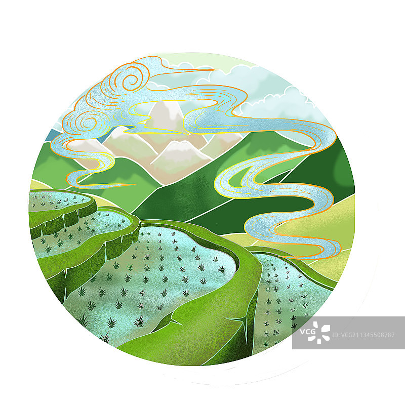 田园插画元素图片素材