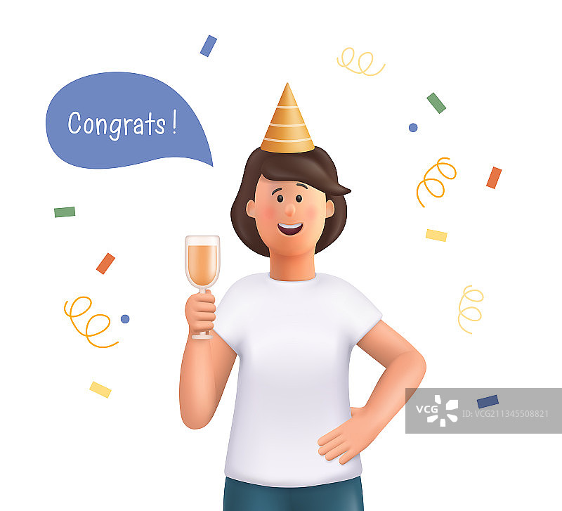 年轻女人庆祝节日图片素材