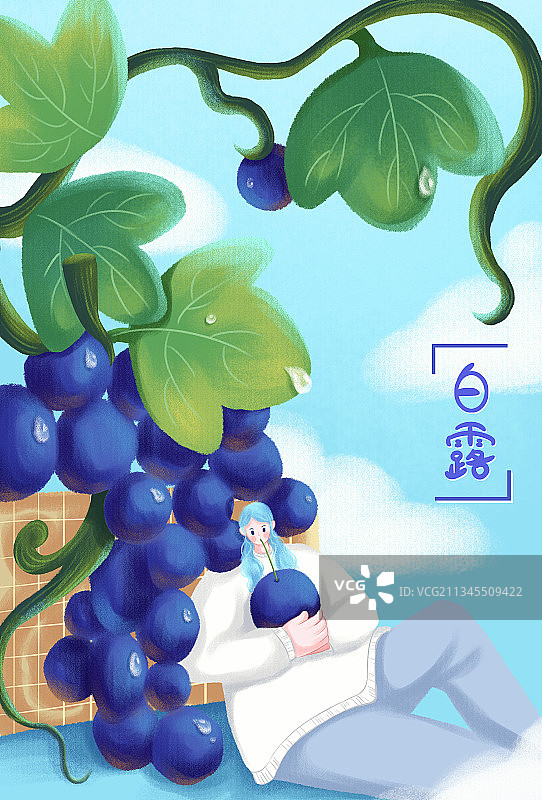 白露节气插画图片素材