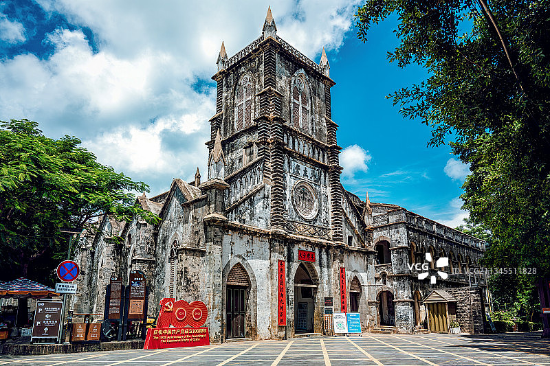 疫情下的涠洲岛圣堂景区图片素材