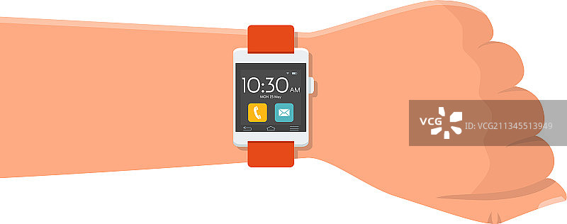 佩戴在手腕上的智能手表图片素材