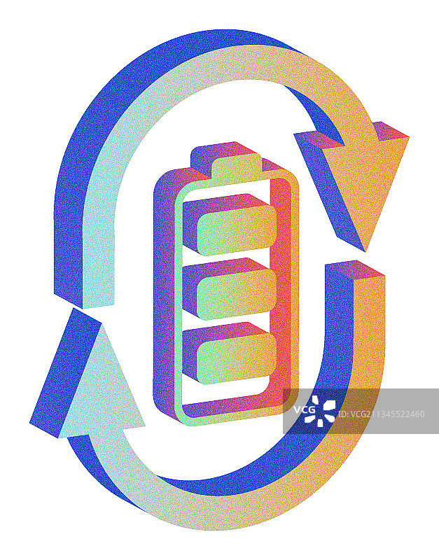 2.5D新能源循环电池图片素材