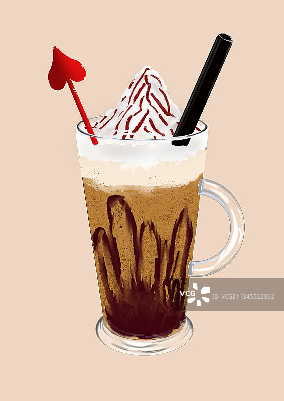 巧克力奶昔饮料插画图片素材