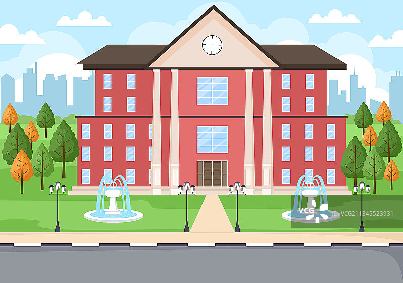 现代学校建筑正面图图片素材