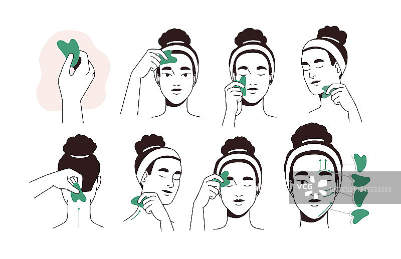 面部按摩工具提拉指南图片素材