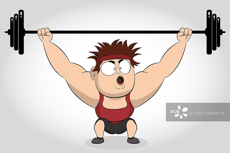 举杠铃的滑稽男人图片素材