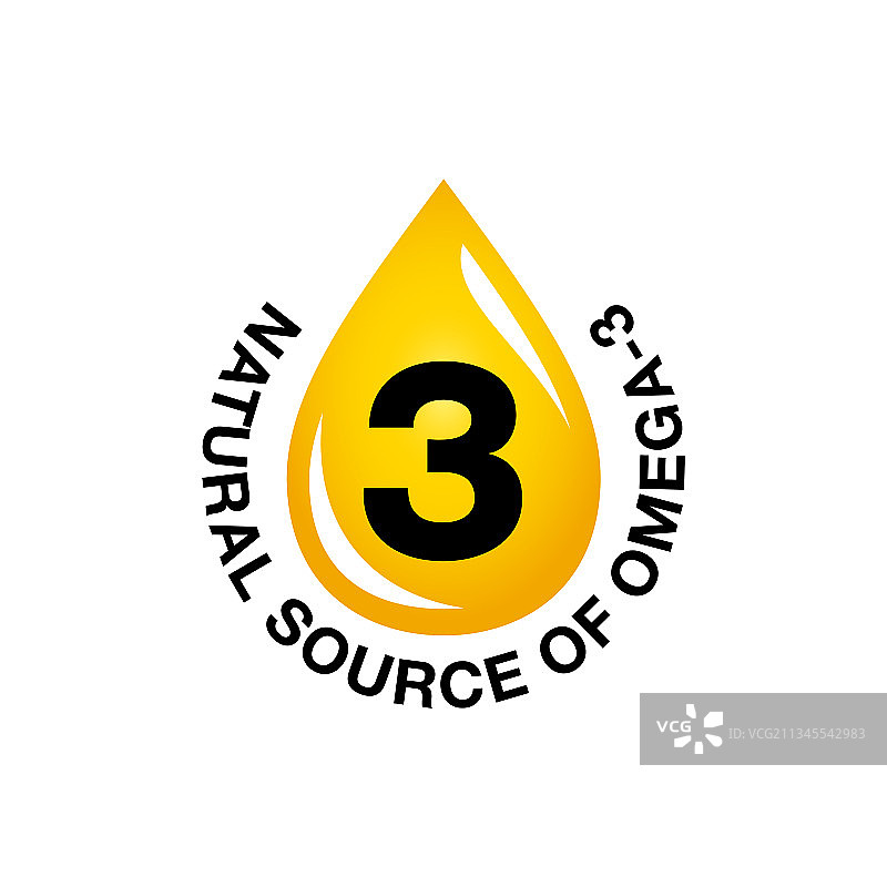 Omega 3来源圆形徽章标识图片素材
