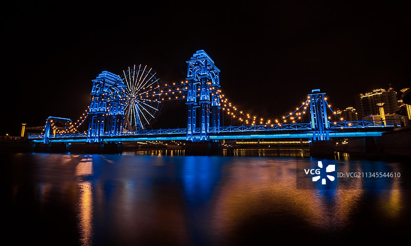 威海那香海美丽的夜景图片素材