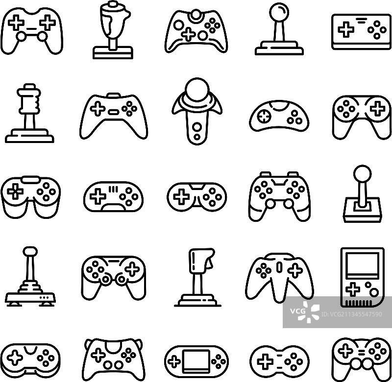 游戏杆图标集轮廓样式图片素材