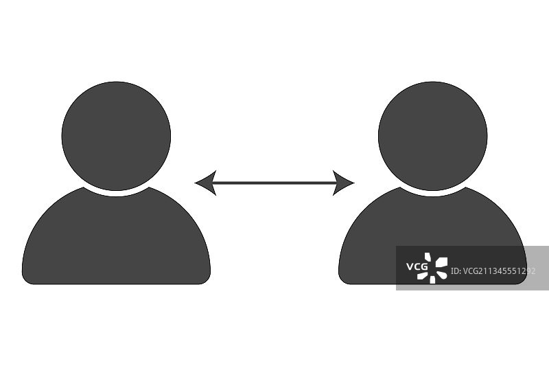 白色背景的社交距离图标图片素材