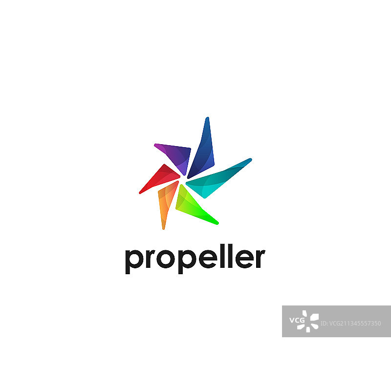 抽象风扇螺旋桨造型Logo设计模板图片素材