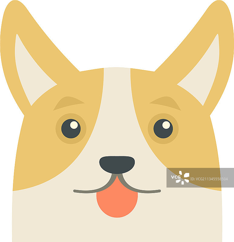 可爱柯基犬扁平图标图片素材