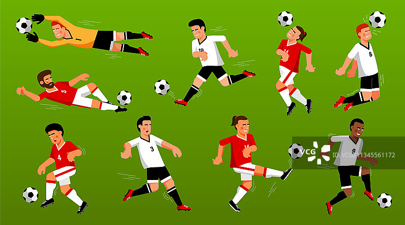 足球运动员和足球合集图片素材