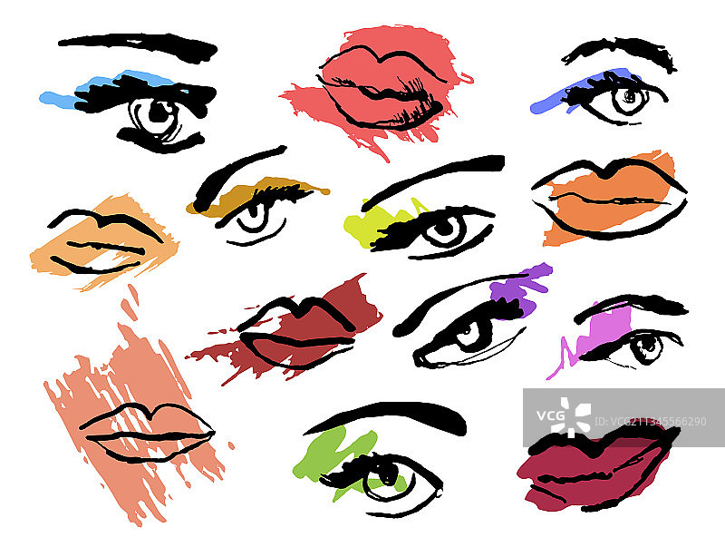 面部彩妆套装图片素材