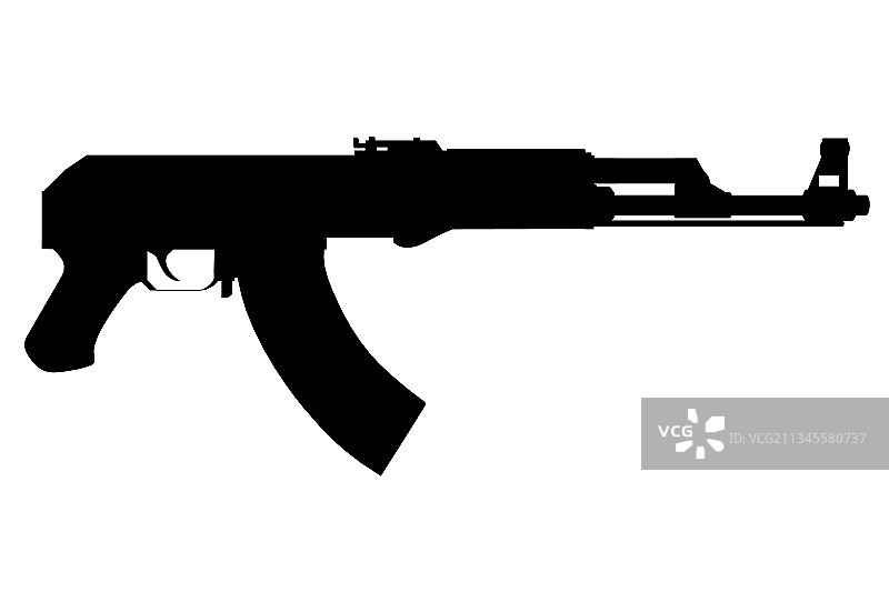 卡拉什尼科夫突击步枪轮廓隔离图片素材