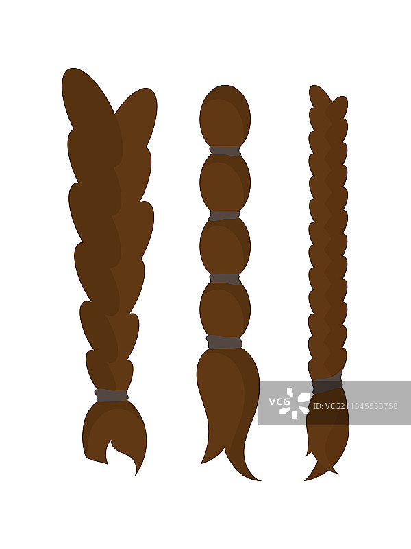 深色辫子隔离套装图片素材