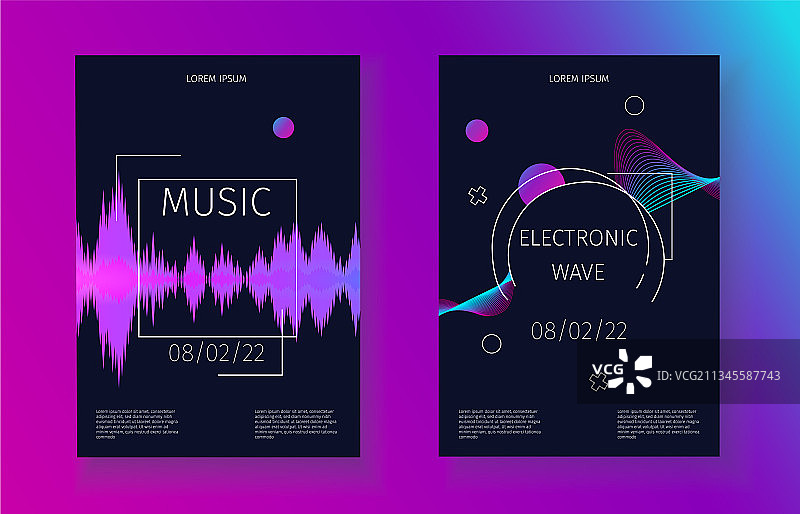 声波banner音乐音轨套装图片素材