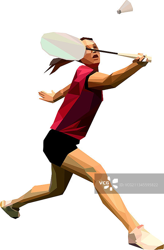 几何多边形专业女子羽毛球图片素材