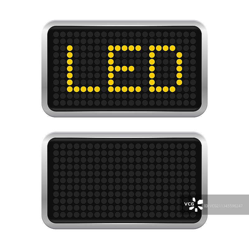 白色背景上的LED屏幕图标集图片素材