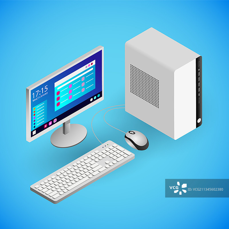 2.5D逼真桌面电脑图片素材