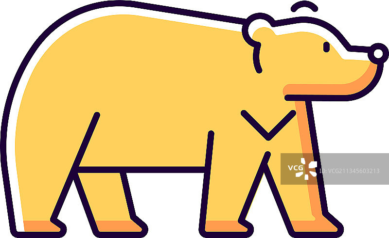 台湾黑熊黄色RGB颜色图标图片素材