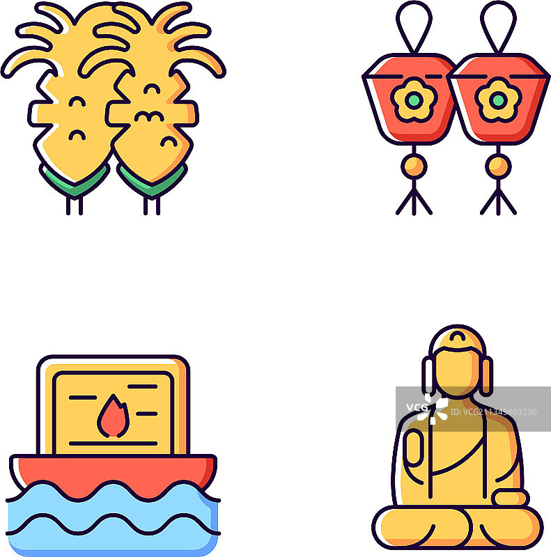 中国台湾文化RGB颜色图标集图片素材