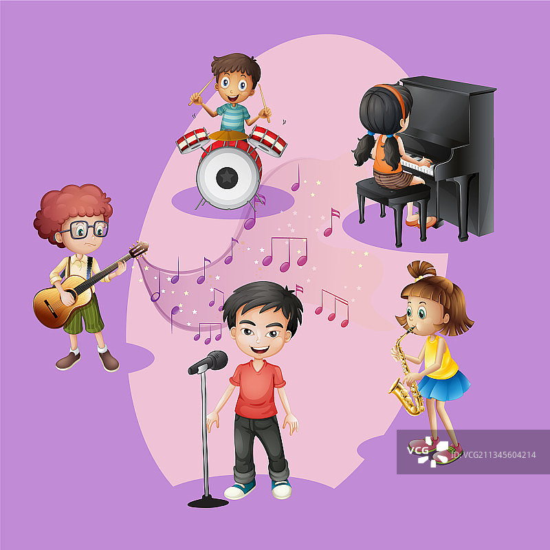孩子们和乐器图片素材