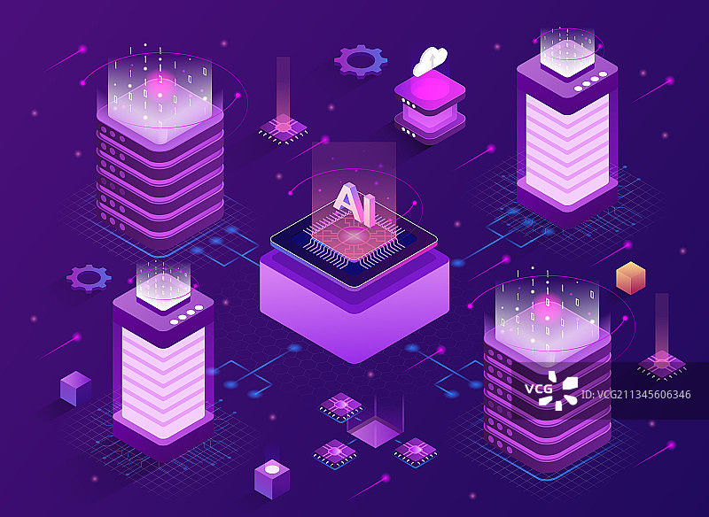 网络大型机基础设施概念图片素材