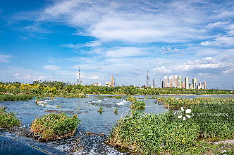 夏天莲石湖公园永定河图片素材