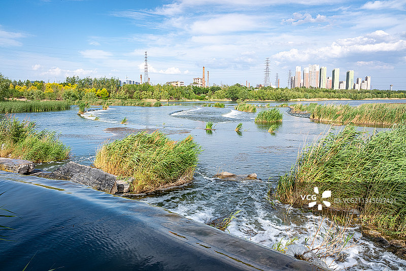 夏天莲石湖公园永定河图片素材