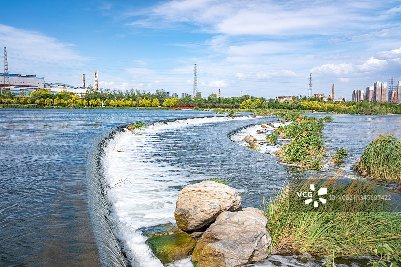 夏天莲石湖公园永定河图片素材